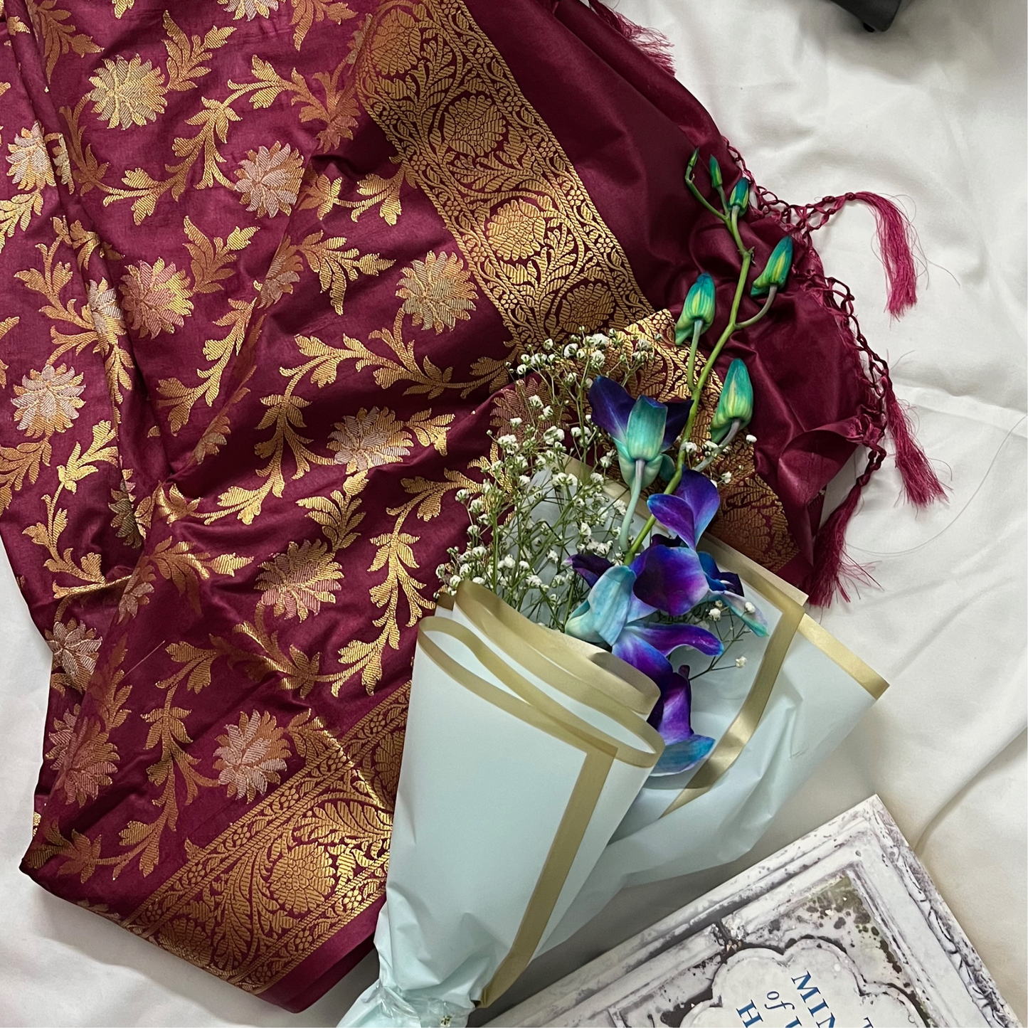 Deep Maroon Banarasi Silk Kurta Set with Dupatta for Women – Festive & Wedding Wear