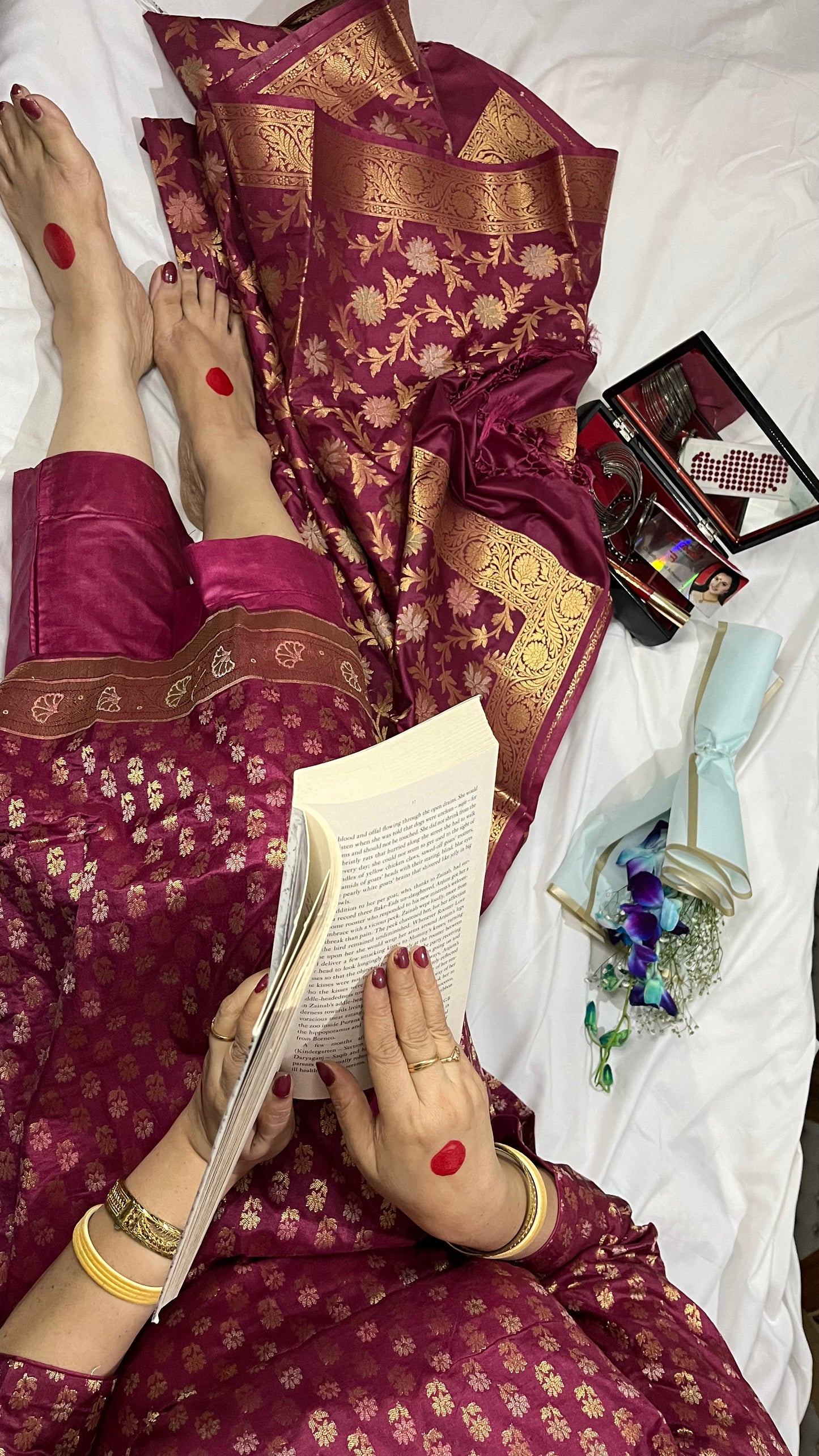 Deep Maroon Banarasi Silk Kurta Set with Dupatta for Women – Festive & Wedding Wear